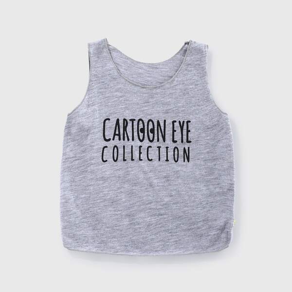 

Letter Graphic Tank Top, Light grey