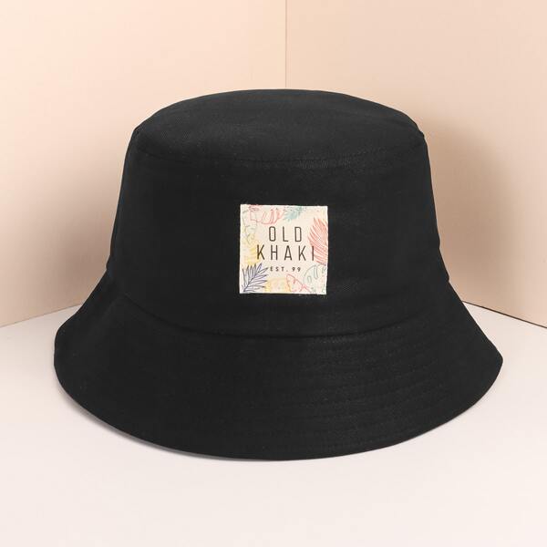 

Letter Graphic Bucket Hat, Black