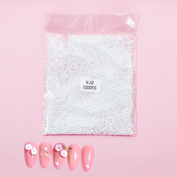 

1pack Faux Pearl Nail Art Decoration, White