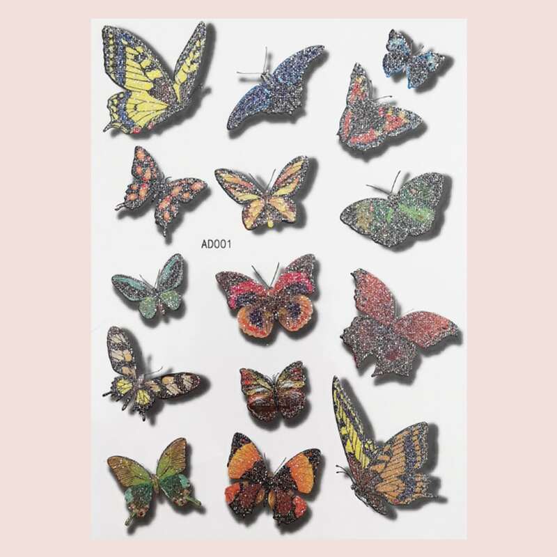 

1sheet Butterfly Pattern Tattoo Sticker, Multicolor