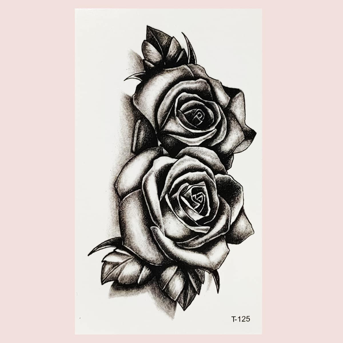 

1sheet Rose Pattern Tattoo Sticker, Black