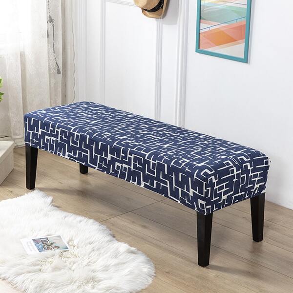 

Geometric Pattern Stretchy Stool Cover, Navy blue