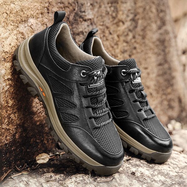 

Men Lace-up Front Hiking Sneakers, Black