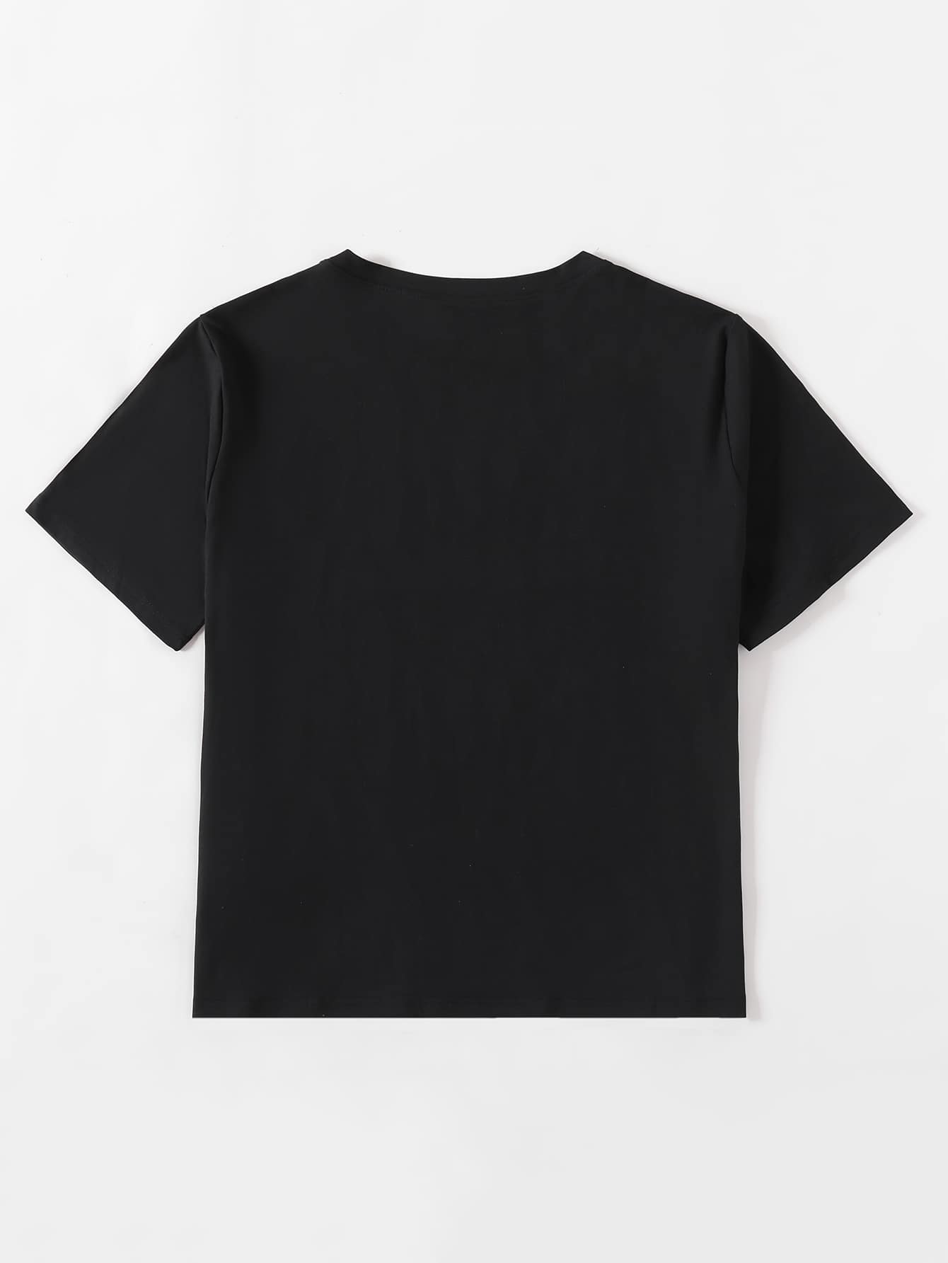 Flirla 夏季标语图案 T 恤 WIFE MOM BOSS - 黑色 - 查看 2