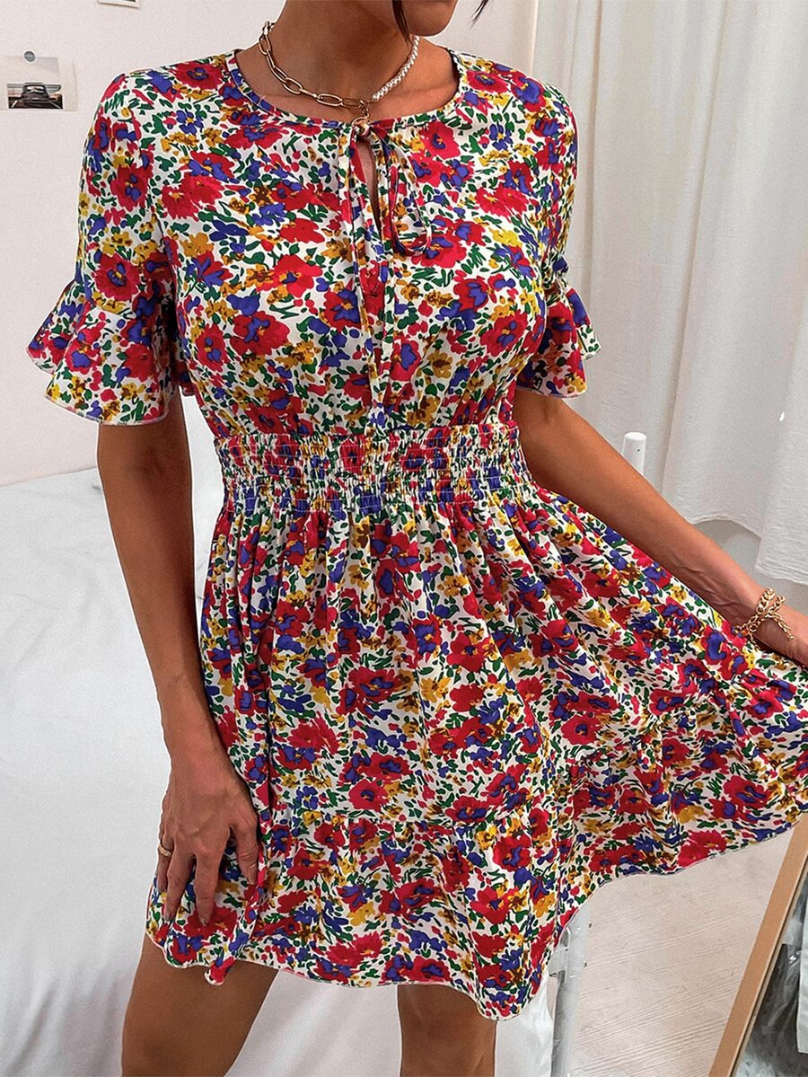 Đầm Viên lá sen Hoa Boho - Nhiều màu - Xem 1