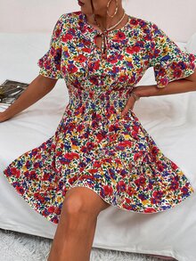 Đầm Viên lá sen Hoa Boho - Nhiều màu - Xem 5