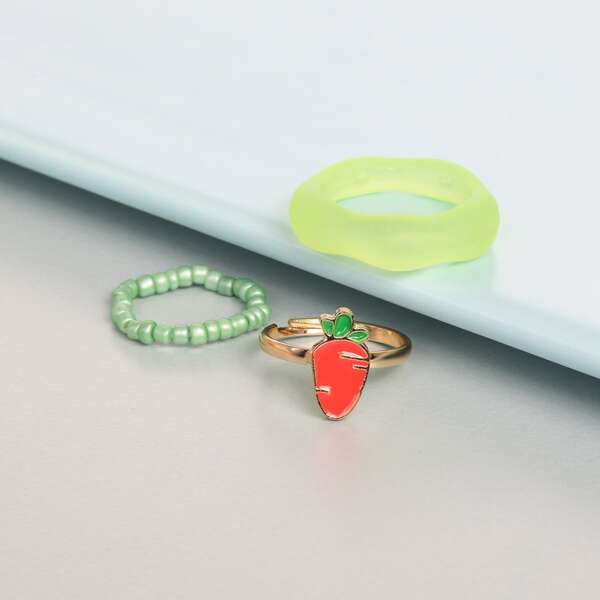 

3pcs Carrot Decor Ring, Multicolor