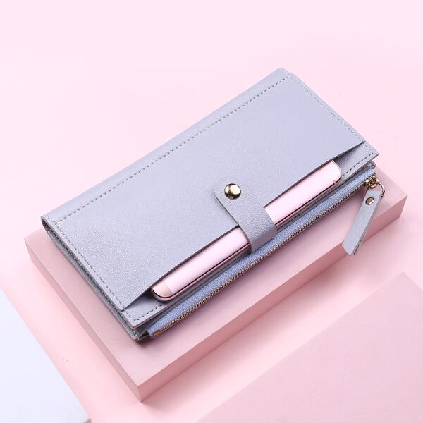 

Fold Over Long Purse, Light grey