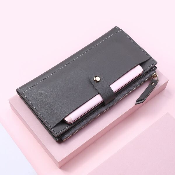 

Fold Over Long Purse, Dark grey