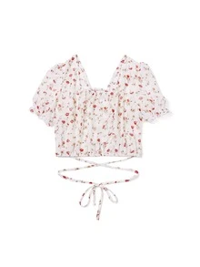 Áo sơ mi nữ Ren lên Họa tiết hoa Boho - Nhiều màu - Xem 2