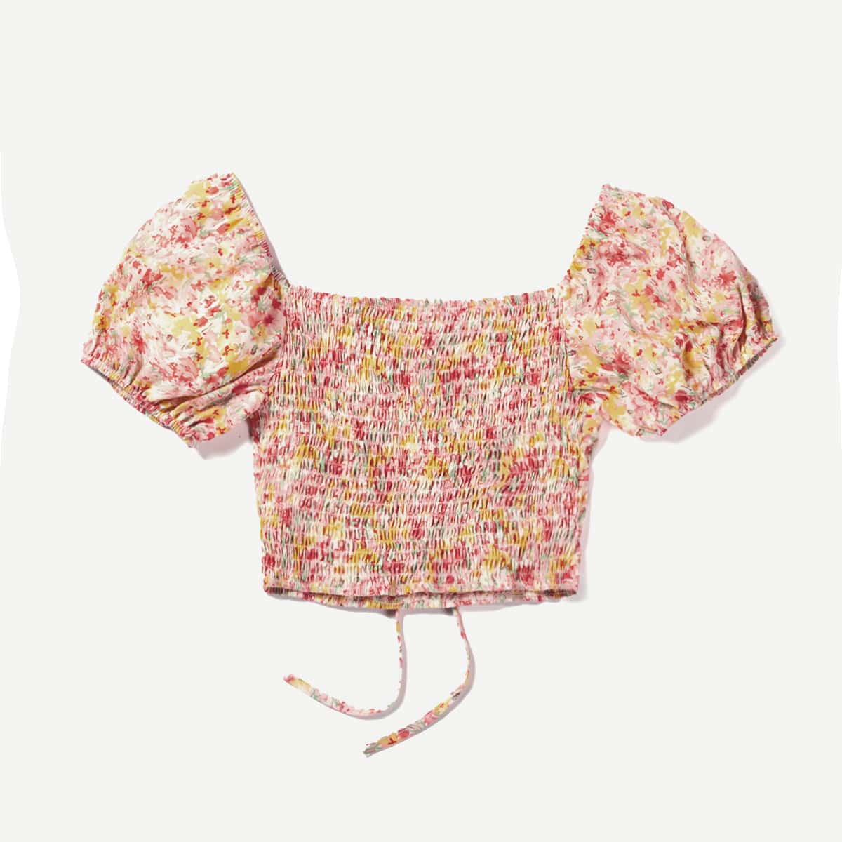 

Ditsy Floral Shirred Blouse, Multicolor