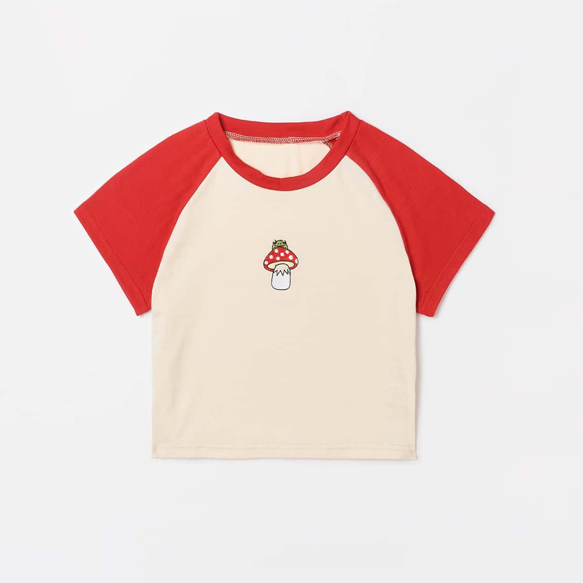 

Frog & Mushroom Graphic Colorblock Tee, Multicolor