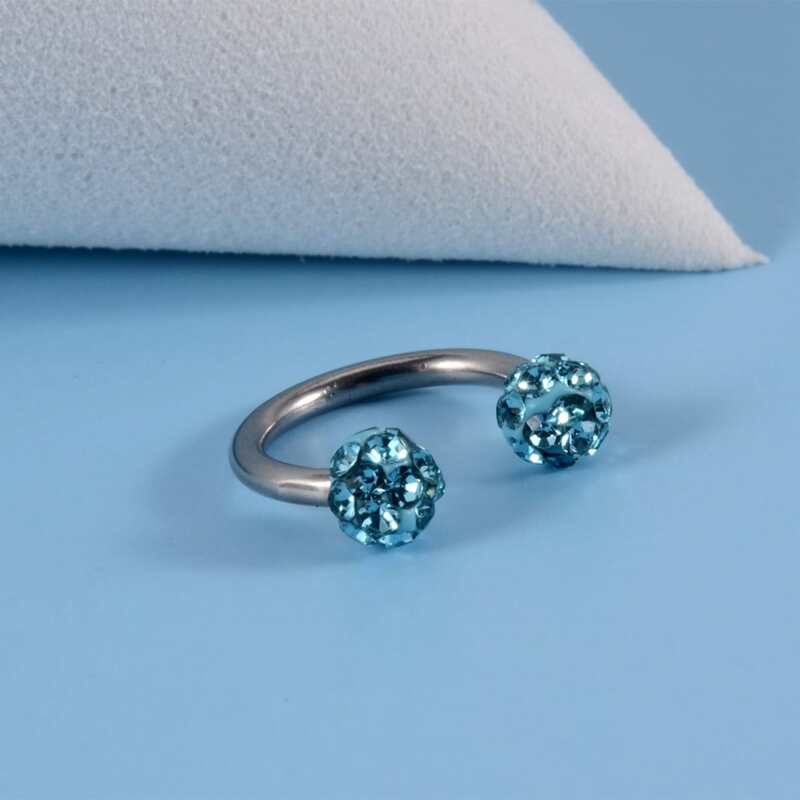

Guys Rhinestone Decor Nose Ring, Silver