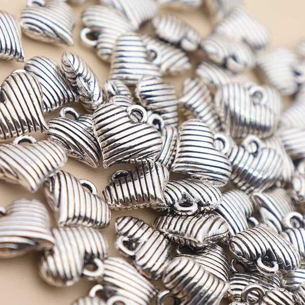 

10pcs Heart DIY Jewelry Accessory Set, Silver