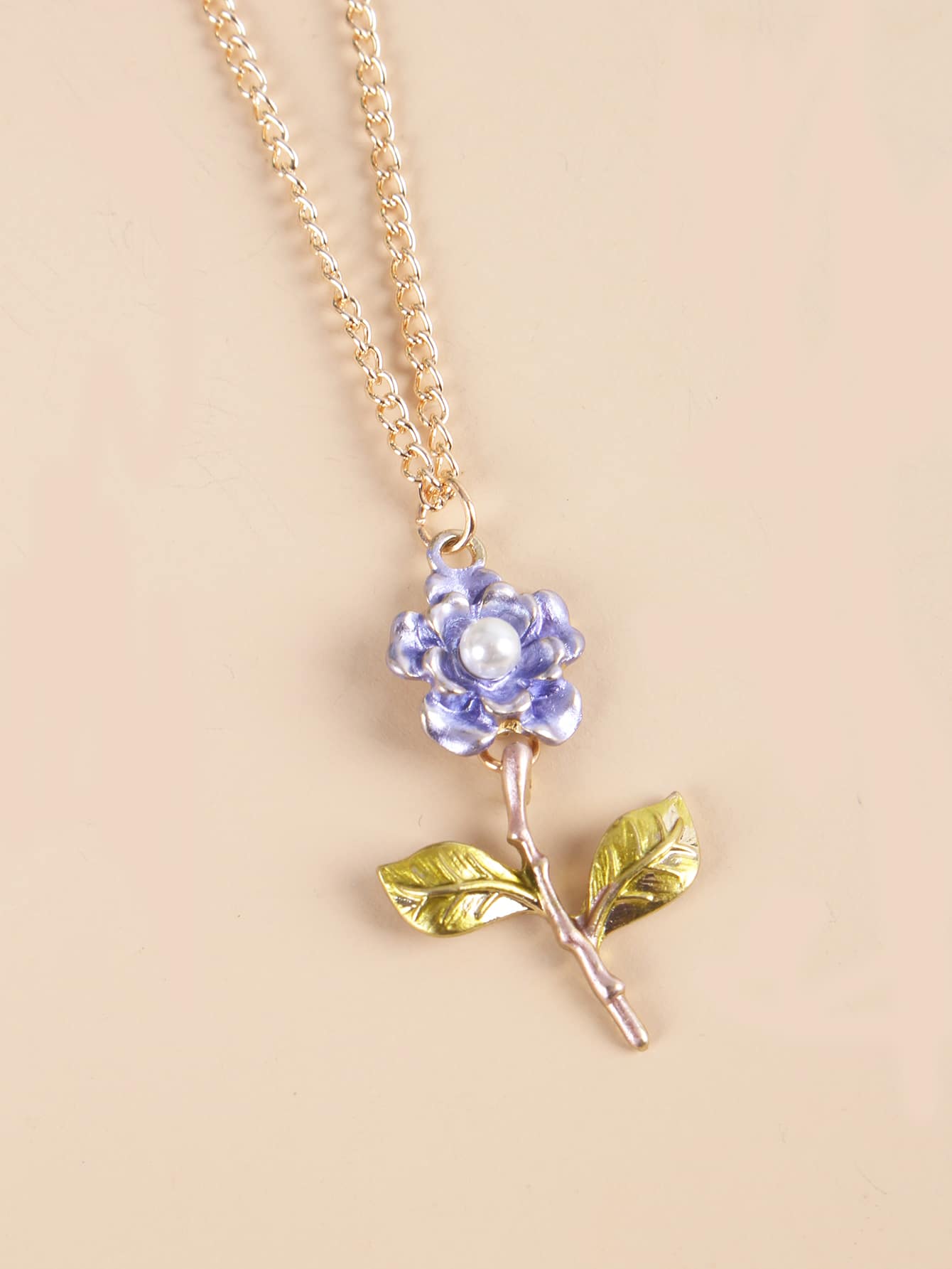 Square Pewter Fern Charm Pale Green Aventurine and Freshwater Pearls SALE \u2014 Necklace
