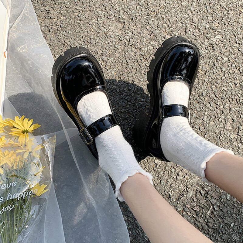 

Metal Buckle Mary Jane Pumps, Black