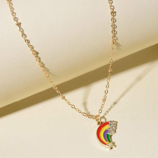 

Rainbow Charm Necklace, Multicolor