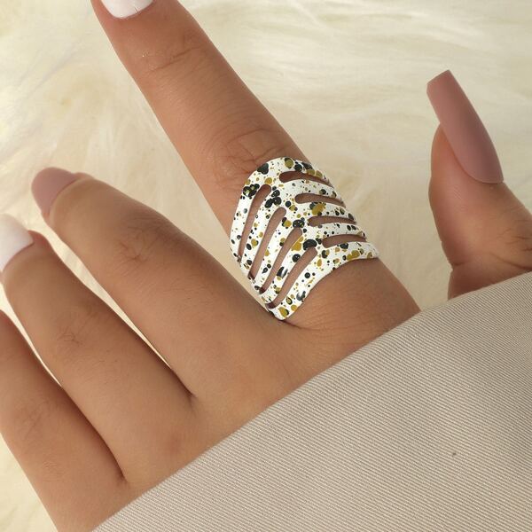 

Hollow Out Cuff Ring, Multicolor