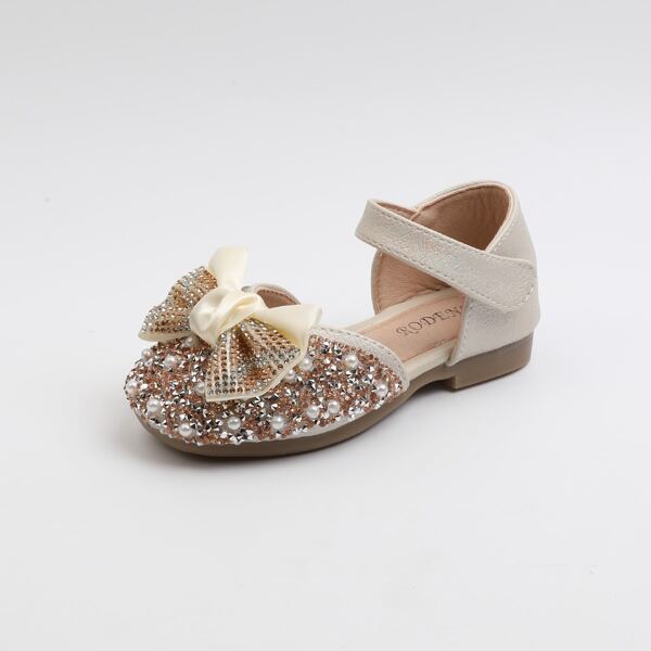 

Toddler Girls Bow Decor Flats, Gold