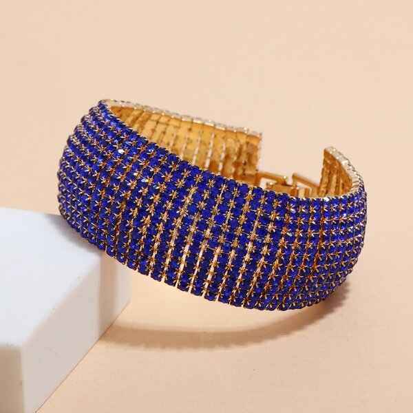 

Rhinestone Decor Bracelet, Royal blue