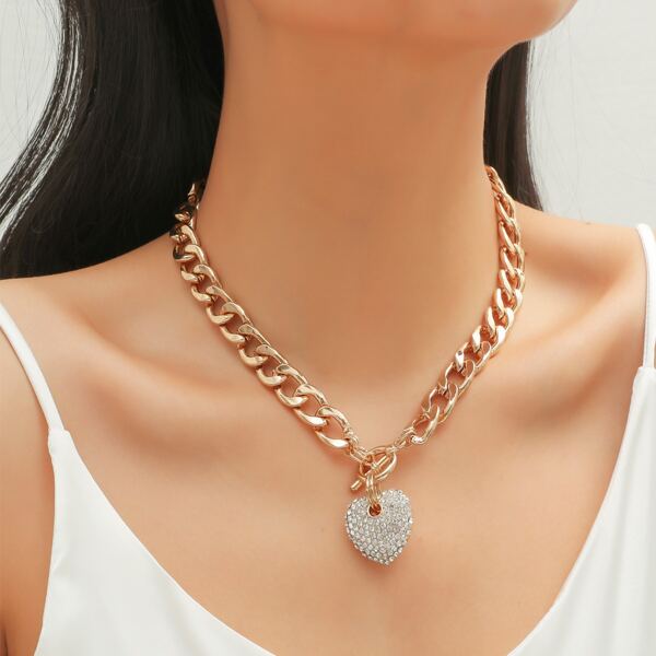 

Heart Charm Necklace, Gold