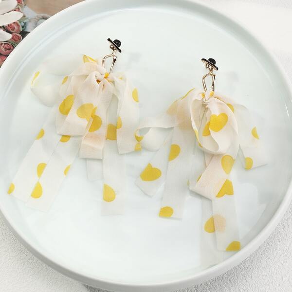 

Heart Pattern Drop Earrings, Multicolor