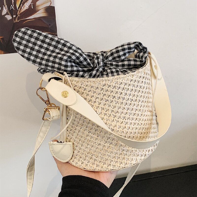 

Braided Bucket Bag, Beige