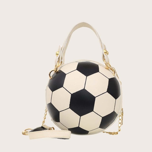 

Girls Football Shaped Satchel Bag, Beige