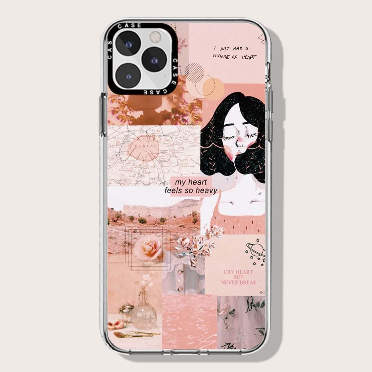

Aesthetic Collage Phone Case, Pink