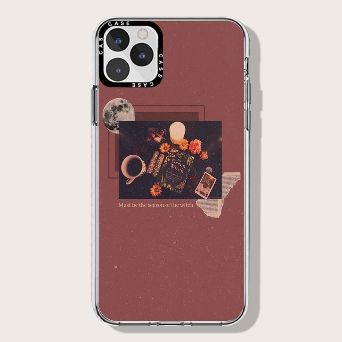 

Floral Print Phone Case, Burgundy