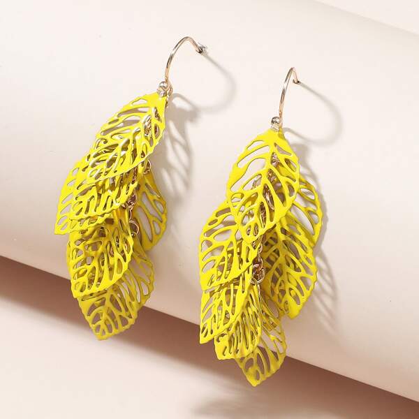 

Leaf Drop Earrings, Yellow