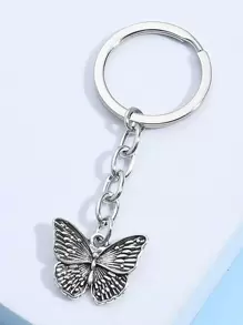 Chaveiro de Borboleta - Prata - Visão 1