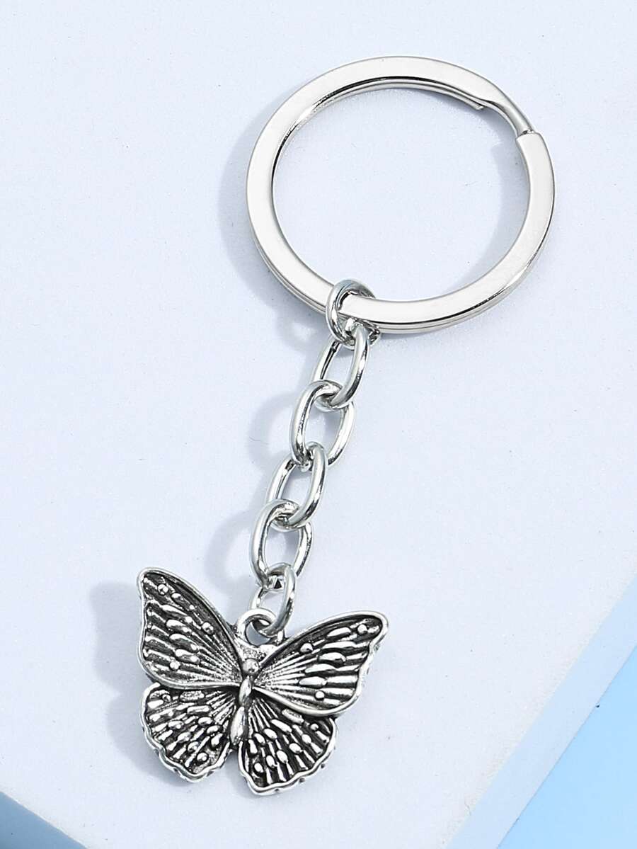 Chaveiro de Borboleta - Prata - Visão 1