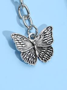 Chaveiro de Borboleta - Prata - Visão 3