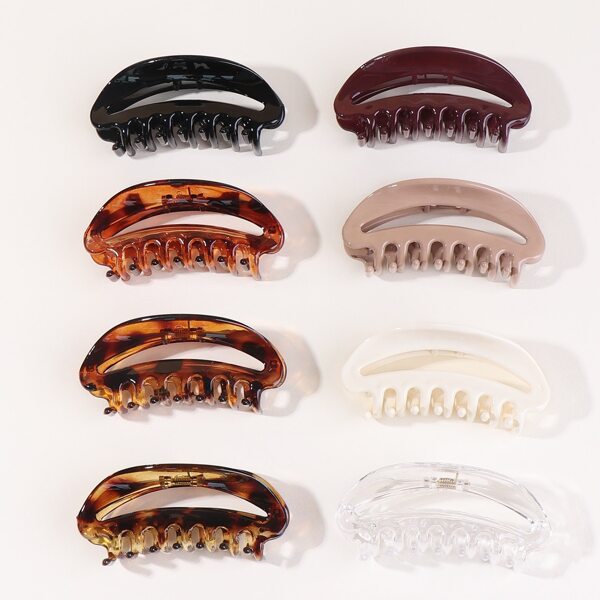 

8pcs Simple Hair Claw, Multicolor