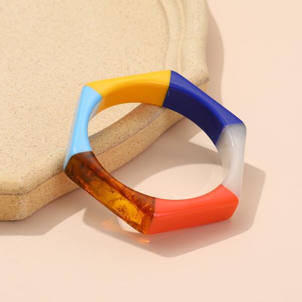

1pc Geometric Decor Bracelet, Multicolor