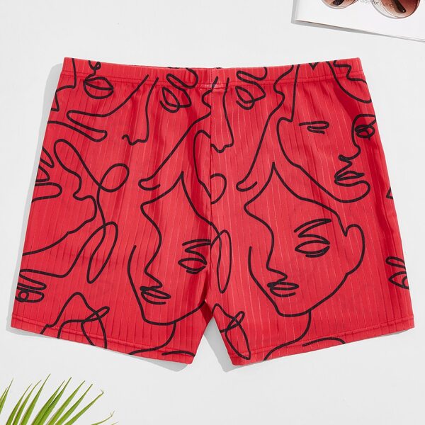 

Men Figure Graphic Swim Trunks, Red