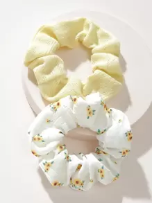 2 Stück Blumenmuster Lässig Everyday Haargummis, Haargummis