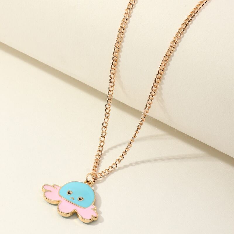 

Cartoon Charm Chain Necklace, Gold