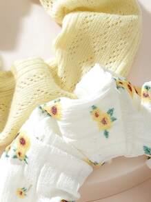 2 Stück Blumenmuster Lässig Everyday Haargummis, Haargummis