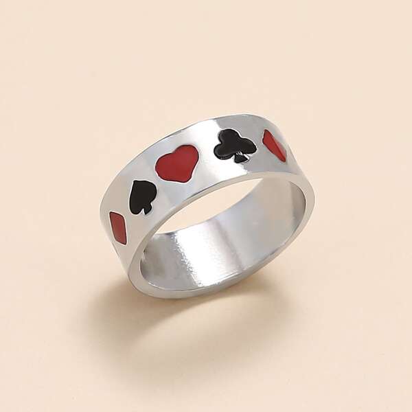 

Playing Card Symbol Ring, Silver