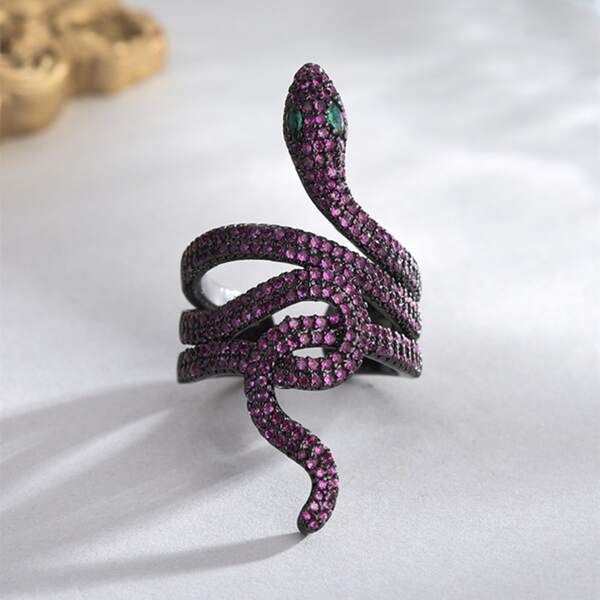 

Snake Design Ring, Violet purple