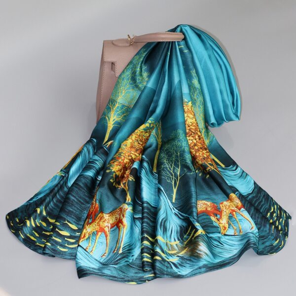 

Deer Print Scarf, Blue