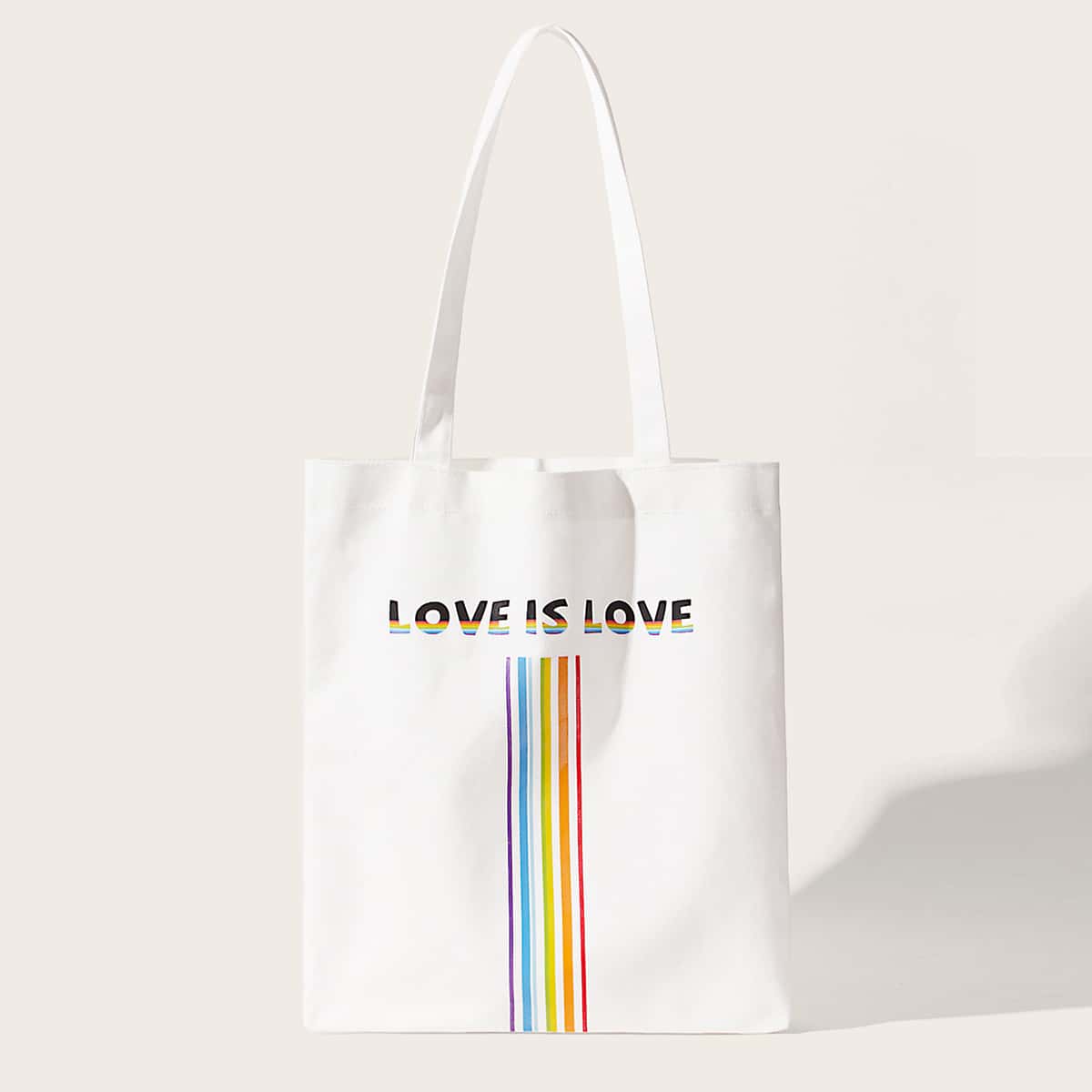 

LGBT Letter Graphic Shopper Bag, Multicolor