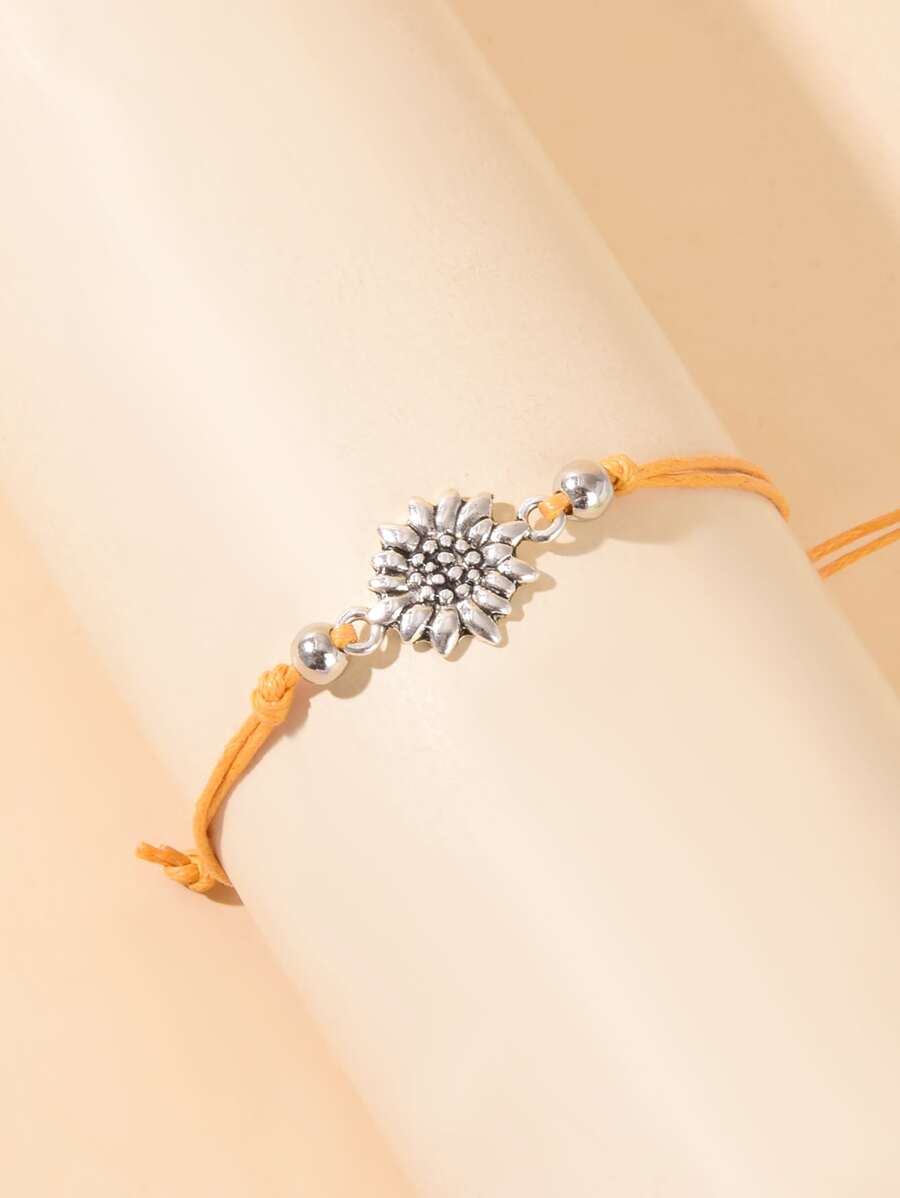 Flower Decor Bracelet - Multicolor - View 1