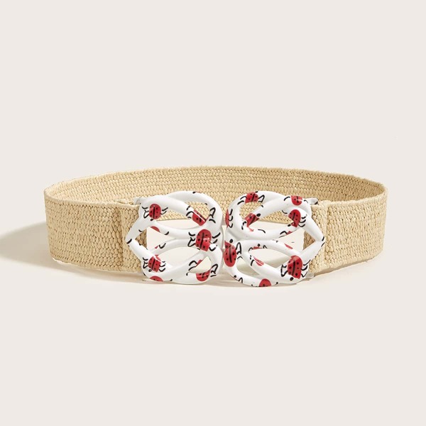 

Plus Size Woven Belt, Beige