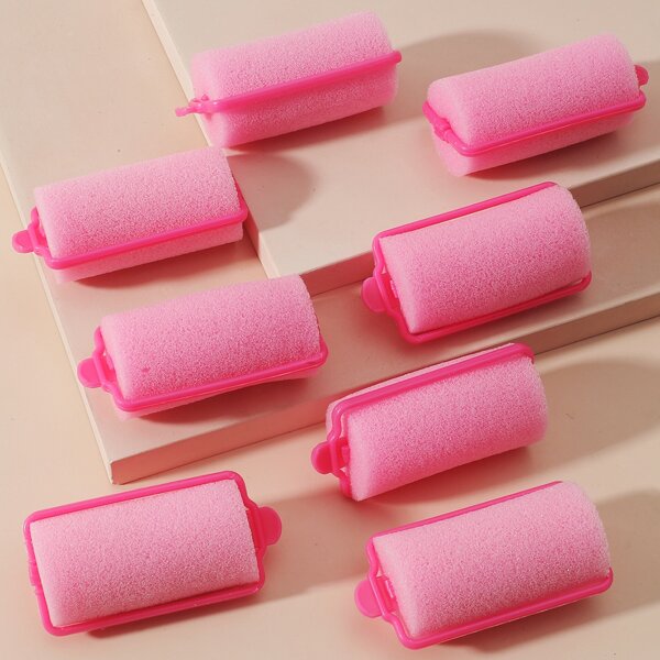 

8pcs Sponge Hair Roller, Red