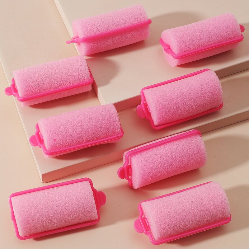 

8pcs Sponge Hair Roller, Red