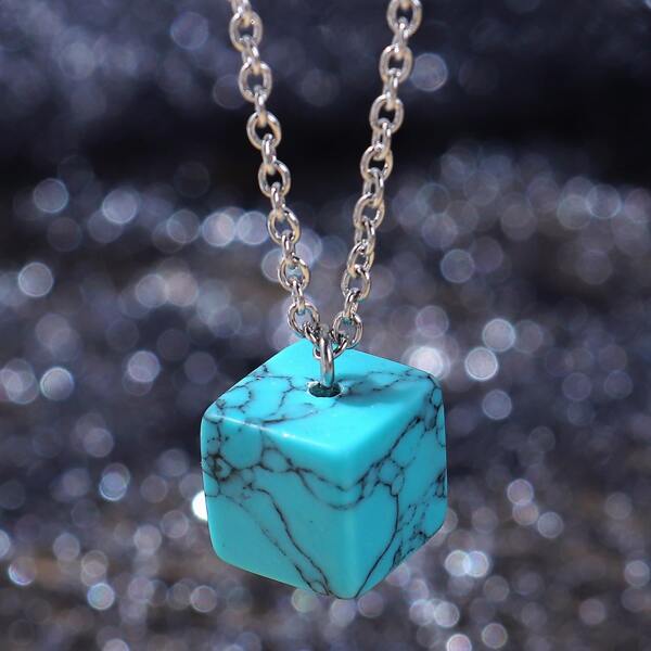 

Geo Pendant Necklace, Blue