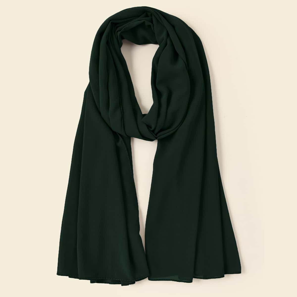 

Simple Plain Scarf, Dark green